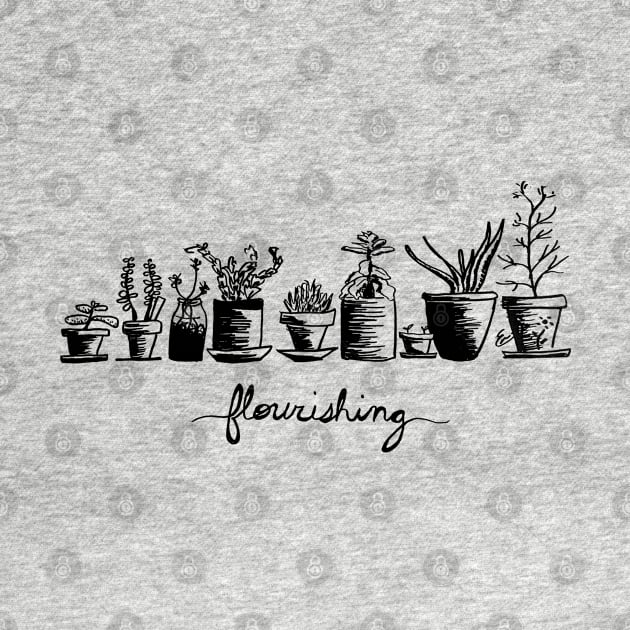 Flourishing (black and white) by themanyartsofknight